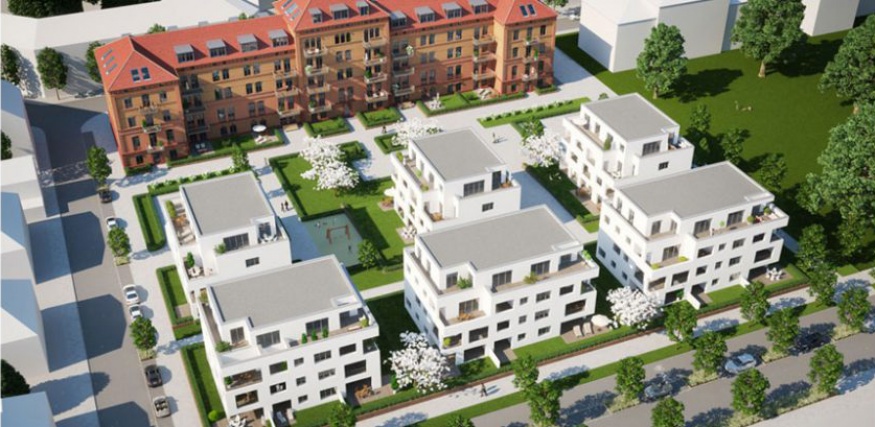 0-Projekt: Neubau von 6 MFH mit 52 Wohnungen und 2 Tiefgaragen